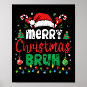 Bruh Christmas Shirt Kids Xmas Men Teen Boys Funny Poster (Vorne)