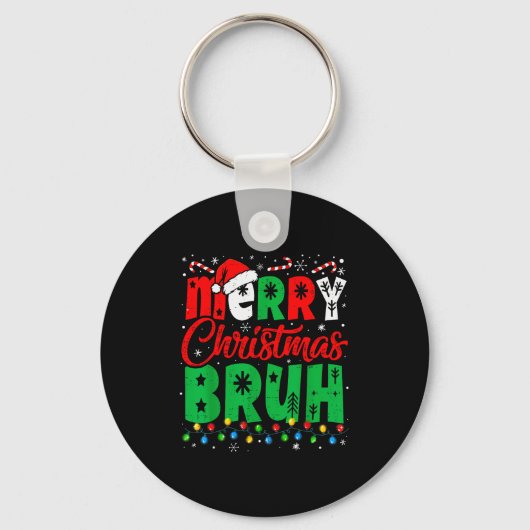 Bruh Christmas Shirt Kids Xmas Men Teen Boys Funny Schlüsselanhänger (Vorderseite)