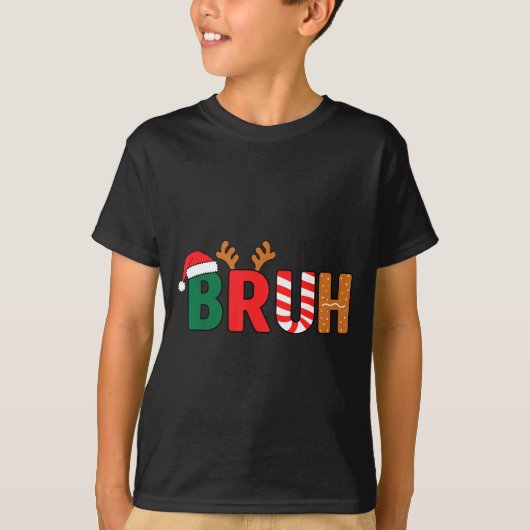 Bruh Christmas Shirt Teens Boys Xmas Kids Funny Ch (Vorderseite)