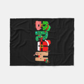 Bruh Christmas Tree Xmas Elf Santa Rudolph Pajamas Fleecedecke (Vorderseite (Horizontal))