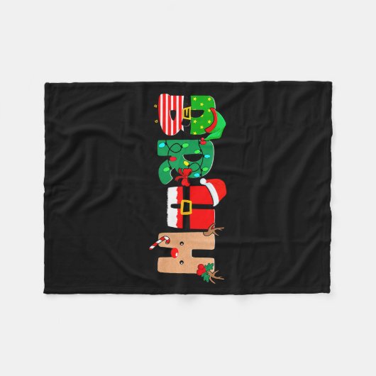 Bruh Christmas Tree Xmas Elf Santa Rudolph Pajamas Fleecedecke (Vorderseite (Horizontal))