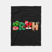 Bruh Christmas Tree Xmas Elf Santa Rudolph Pajamas Fleecedecke (Vorderseite)