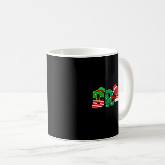 Bruh Christmas Tree Xmas Elf Santa Rudolph Pajamas Kaffeetasse (VorderseiteRechts)