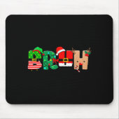 Bruh Christmas Tree Xmas Elf Santa Rudolph Pajamas Mousepad (Vorne)