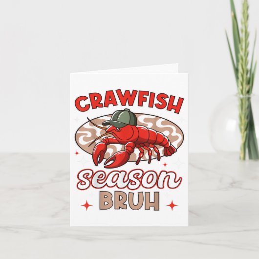 Bruh Crawfish Hat Boy Funny Crawfish Festival Karte (Vorderseite)