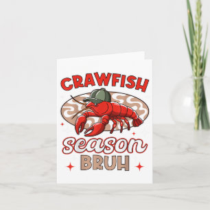 Bruh Crawfish Hat Boy Funny Crawfish Festival Karte