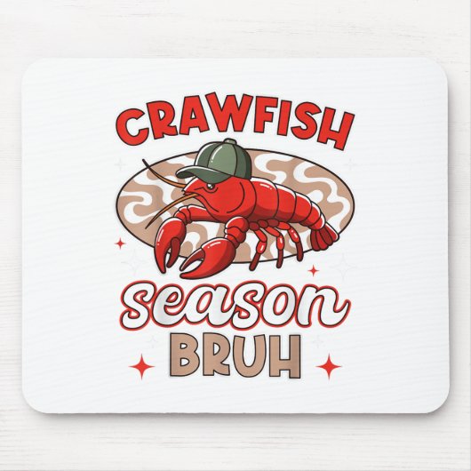 Bruh Crawfish Hat Boy Funny Crawfish Festival Mousepad (Vorne)