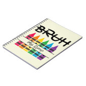 Bruh Crayons Personalisiert Teacher Notebook Notizblock (Linke Seite)