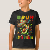 Bruh Dab Avocado Poncho Lasse Fiesta Kids Boys Cin T-Shirt (Vorderseite)