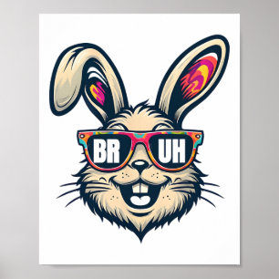 Bruh Dabbing Bunny Osterfest Mens Kids Boys Est Poster