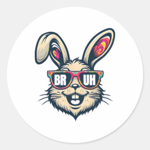 Bruh Dabbing Bunny Ostern Lustig Männer Kinder Jun Runder Aufkleber