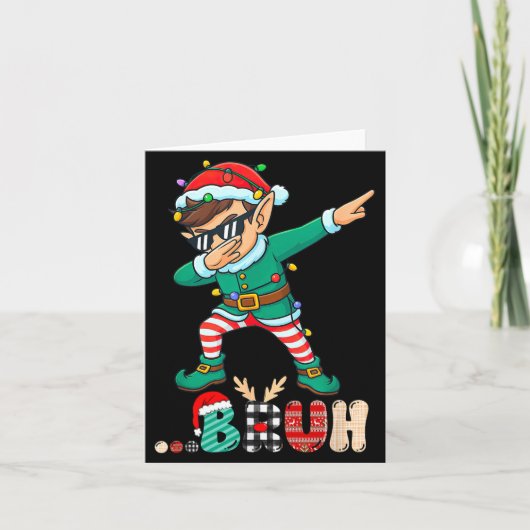 Bruh Dabbing Elf Funny Kids Boys Mens Christmas Ma Karte (Vorderseite)
