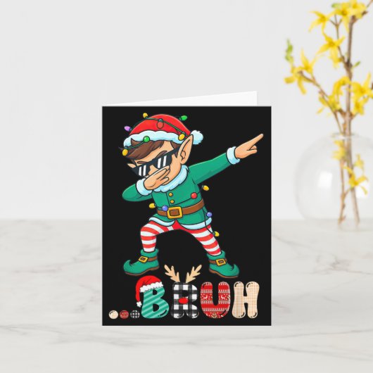 Bruh Dabbing Elf Funny Kids Boys Mens Christmas Ma Karte (Gelbe Blume)