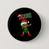 Bruh Dabbing Elf Funny Kids Years Pajamas Christma Button (Vorderseite)
