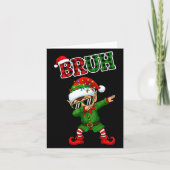 Bruh Dabbing Elf Funny Kids Years Pajamas Christma Karte (Vorderseite)