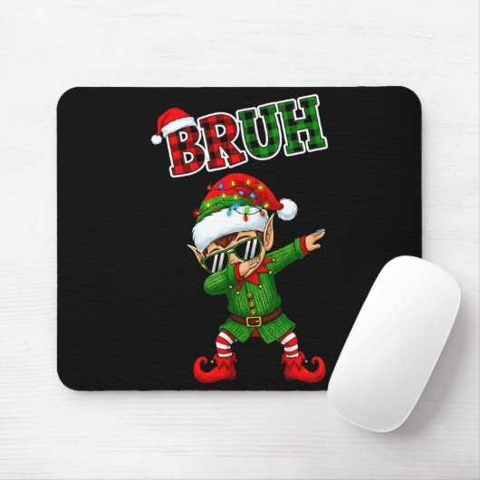 Bruh Dabbing Elf Funny Kids Years Pajamas Christma Mousepad (Mit Mouse)