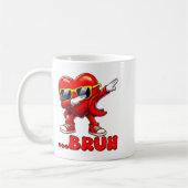 Bruh Dabbing Heart Funny Kids Boys Mens Valentine Kaffeetasse (Links)