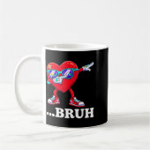 Bruh Dabbing Heart Funny Kids Boys Mens Valentine Kaffeetasse (Links)