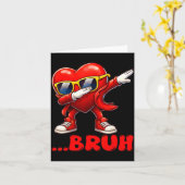 Bruh Dabbing Herz Lustige Kinder Jungen Männer Val Karte (Gelbe Blume)