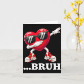 Bruh Dabbing Herz Lustige Kinder Jungen Männer Val Karte (Gelbe Blume)