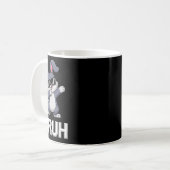 Bruh Dabbing Kaninchen Hase Frohen Ostertag Ei Jun Kaffeetasse (Vorderseite Links)