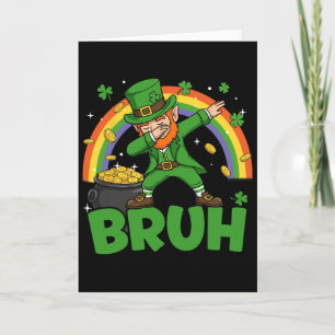 Bruh Dabbing Leprechaun Lustiger St. Patricks Tag  Karte