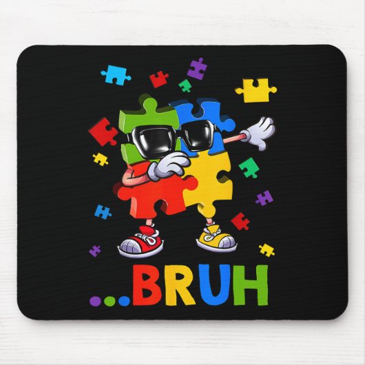 Bruh Dabbing Puzzle Autisse Awareness Teens Boys K Mousepad (Vorne)