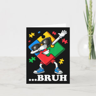 Bruh Dabbing Puzzle Funny Kids Boys Mens Autismus Karte