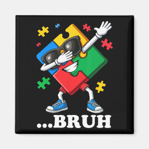 Bruh Dabbing Puzzle Funny Kids Boys Mens Autismus Magnet