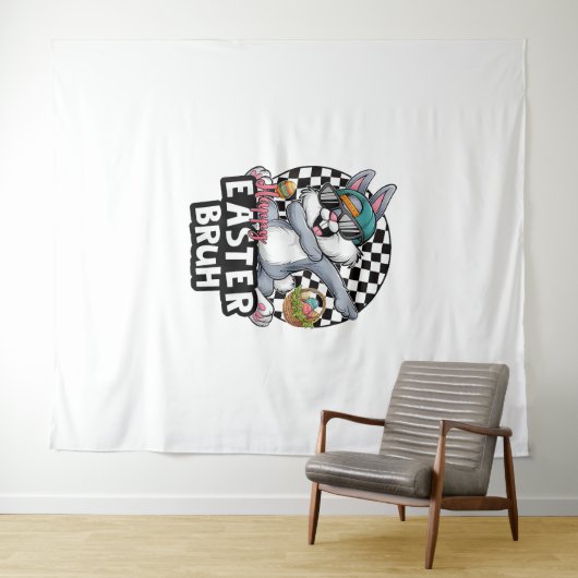 Bruh Dabbing Rabbit Ostereier Dab Boys Girls Wandteppich (Beispiel (Horizontal))