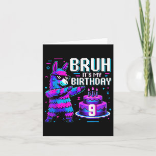Bruh Dabbing sein 9. Geburtstag Llama Pinata Boy Karte