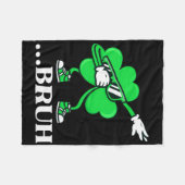 Bruh Dabbing Shamrock Lustiger St. Patrick's Day T Fleecedecke (Vorderseite (Horizontal))