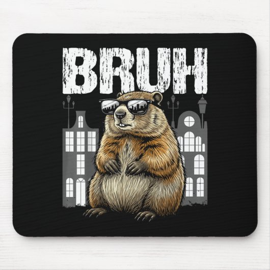 Bruh Das Murmeltier Waldmurmeltier Murmeltiertag L Mousepad (Vorne)