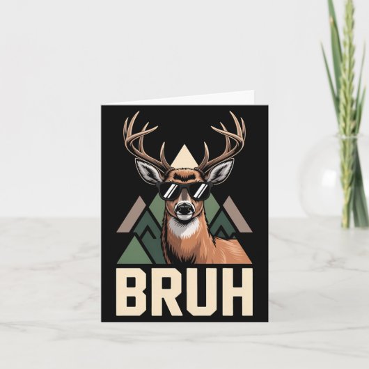 Bruh Deer Funny Deer Hunting Camo Hat Youth Kids S Karte (Vorderseite)