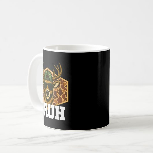 Bruh Deer Funny Deer Hunting Camo Hat Youth Teens Kaffeetasse (Vorderseite Links)