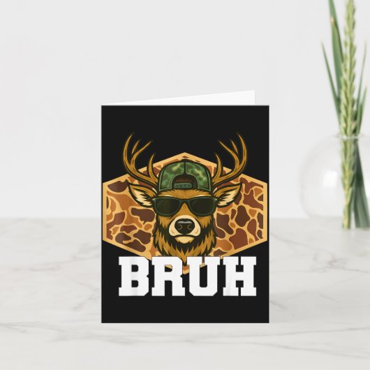 Bruh Deer Funny Deer Hunting Camo Hat Youth Teens Karte (Vorderseite)