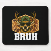Bruh Deer Funny Deer Hunting Camo Hat Youth Teens Mousepad (Vorne)
