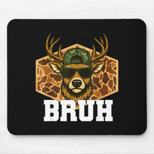 Bruh Deer Funny Deer Hunting Camo Hat Youth Teens  Mousepad (Vorne)