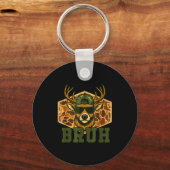 Bruh Deer Funny Deer Hunting Camo Hat Youth Teens  Schlüsselanhänger (Vorderseite)