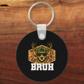 Bruh Deer Funny Deer Hunting Camo Hat Youth Teens  Schlüsselanhänger (Vorderseite)