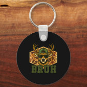 Bruh Deer Funny Deer Hunting Camo Hat Youth Teens Schlüsselanhänger (Vorderseite)