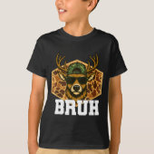 Bruh Deer Funny Deer Hunting Camo Hat Youth Teens T-Shirt (Vorderseite)