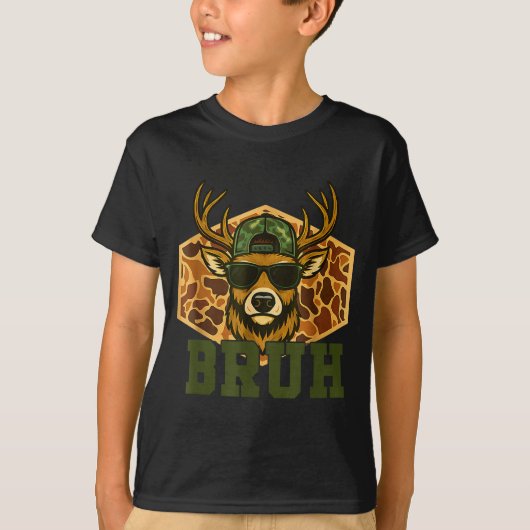 Bruh Deer Funny Deer Hunting Camo Hat Youth Teens  T-Shirt (Vorderseite)