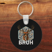 Bruh Deer Hunter Funny Deer Hunting Camo Men Teens Schlüsselanhänger (Vorderseite)