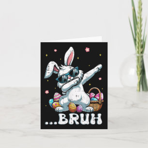 Bruh Easter Dabbing Bunny Rabbit Dance Kids Boys m Karte
