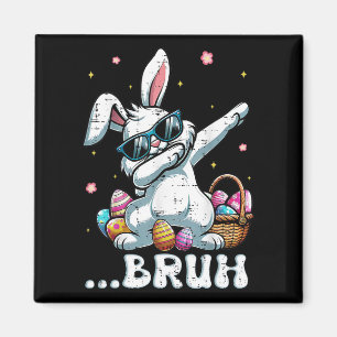 Bruh Easter Dabbing Bunny Rabbit Dance Kids Boys m Magnet