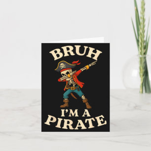 Bruh ein Pirat Dabbing Schädel Faules Halloween-Ko Karte