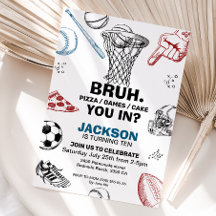 Bruh. Einladung zum Geburtstag, Einladung zum Spor