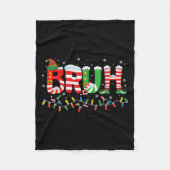 Bruh Elf Squad Merry Christmas Xmas Lights Snowfla Fleecedecke (Vorderseite)