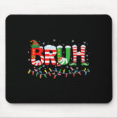 Bruh Elf Squad Merry Christmas Xmas Lights Snowfla Mousepad (Vorne)